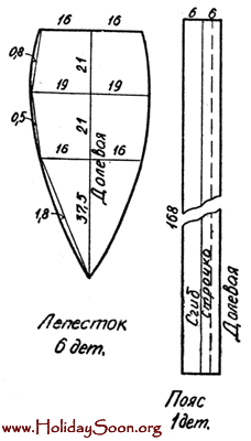 Выкройка лепестка и пояса Феи цветов www.HolidaySoon.org
